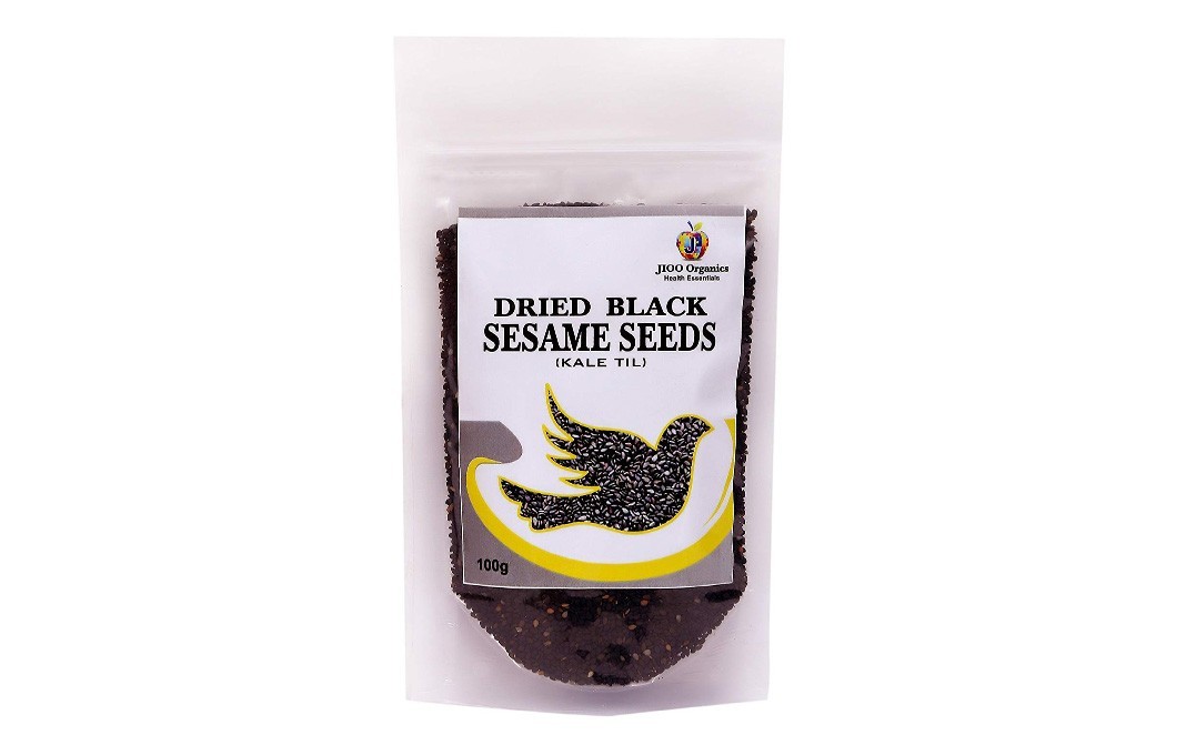Jioo Organics Dried Black Sesame Seeds (Kale Til)   Pack  100 grams